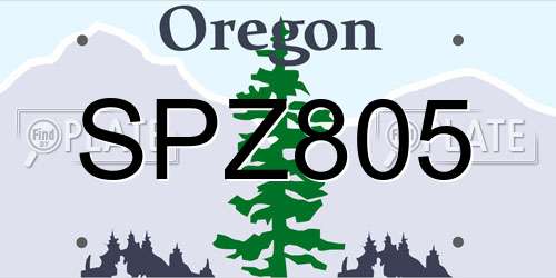 SPZ805 Oregon License Plate