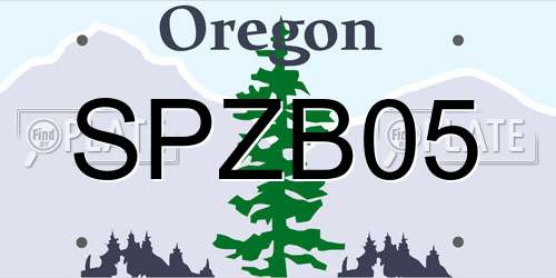 SPZB05 Oregon License Plate