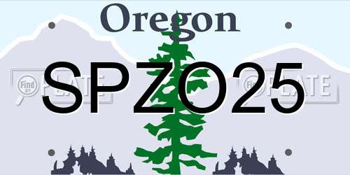SPZO25 Oregon License Plate
