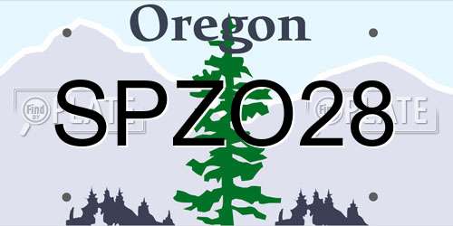 SPZO28 Oregon License Plate