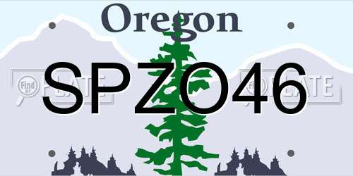 SPZO46 Oregon License Plate