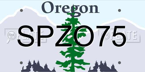 SPZO75 Oregon License Plate