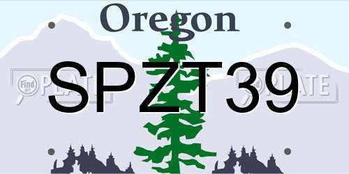 SPZT39 Oregon License Plate