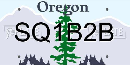 SQ1B2B Oregon License Plate