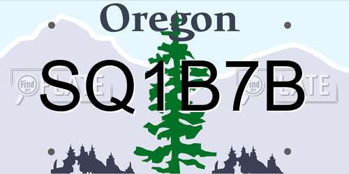 SQ1B7B Oregon License Plate
