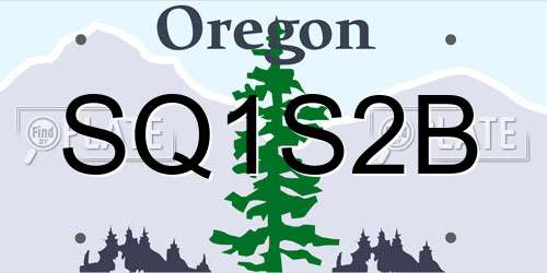 SQ1S2B Oregon License Plate