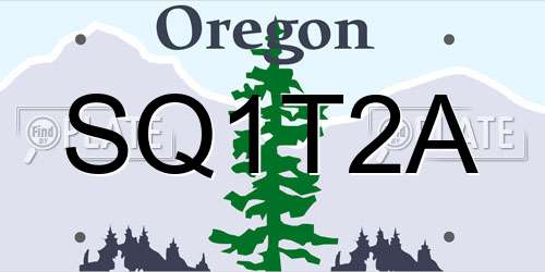 SQ1T2A Oregon License Plate