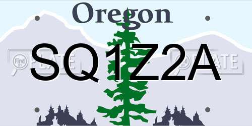 SQ1Z2A Oregon License Plate