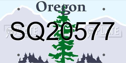 SQ20577 Oregon License Plate