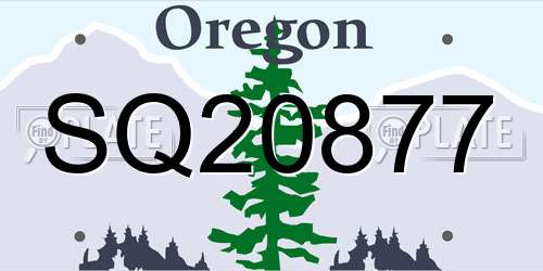 SQ20877 Oregon License Plate