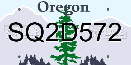 SQ2D572 Oregon License Plate