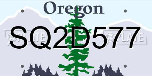 SQ2D577 Oregon License Plate