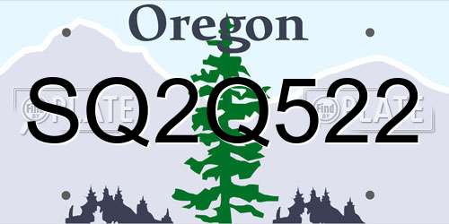 SQ2Q522 Oregon License Plate