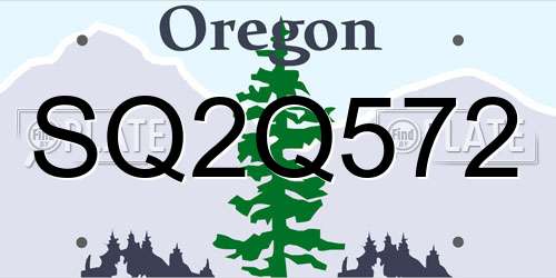 SQ2Q572 Oregon License Plate