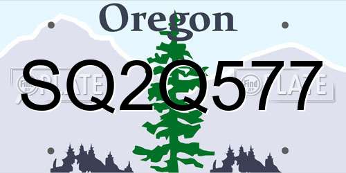 SQ2Q577 Oregon License Plate