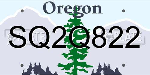 SQ2Q822 Oregon License Plate