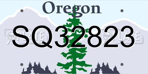 SQ32823 Oregon License Plate