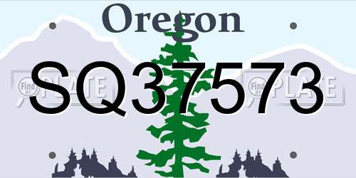 SQ37573 Oregon License Plate