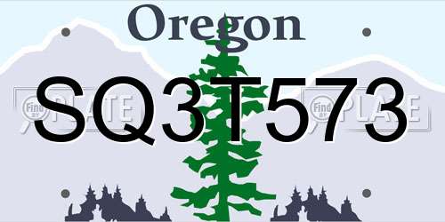 SQ3T573 Oregon License Plate