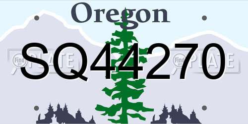 SQ44270 Oregon License Plate