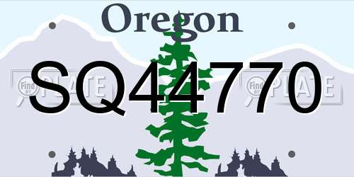SQ44770 Oregon License Plate