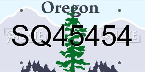 SQ45454 Oregon License Plate