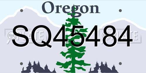 SQ45484 Oregon License Plate