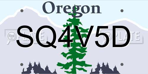 SQ4V5D Oregon License Plate
