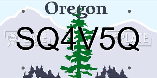 SQ4V5Q Oregon License Plate