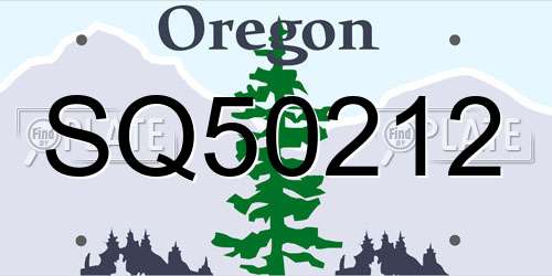 SQ50212 Oregon License Plate