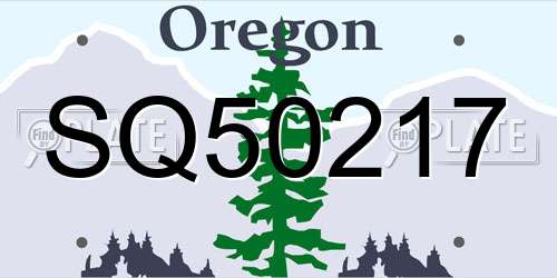 SQ50217 Oregon License Plate