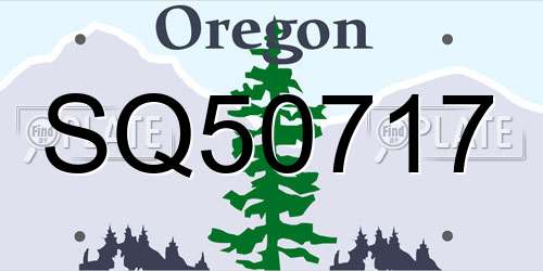 SQ50717 Oregon License Plate