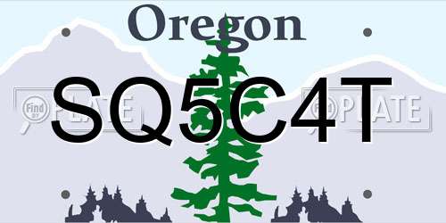 SQ5C4T Oregon License Plate