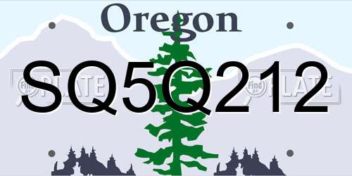SQ5Q212 Oregon License Plate
