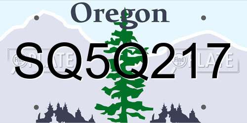 SQ5Q217 Oregon License Plate