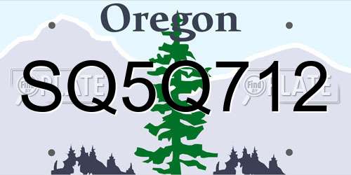 SQ5Q712 Oregon License Plate