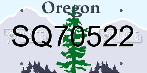 SQ70522 Oregon License Plate