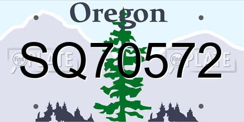 SQ70572 Oregon License Plate
