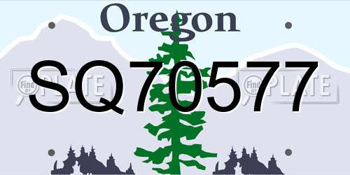 SQ70577 Oregon License Plate