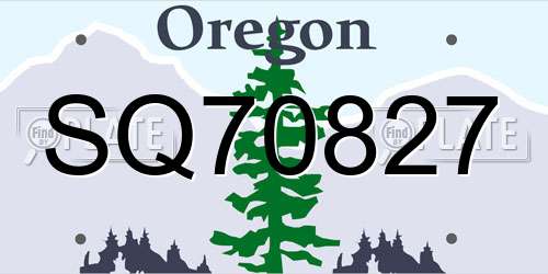SQ70827 Oregon License Plate