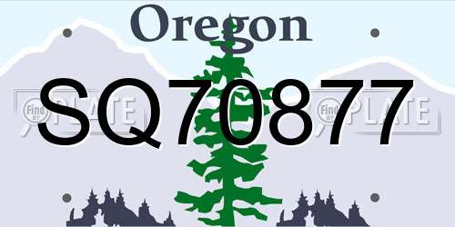 SQ70877 Oregon License Plate