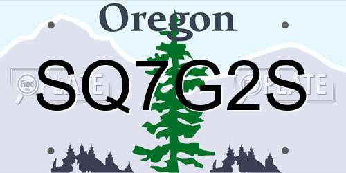 SQ7G2S Oregon License Plate