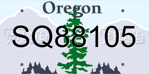 SQ88105 Oregon License Plate