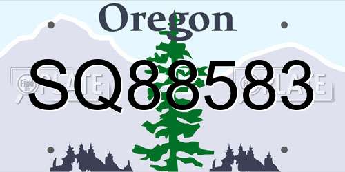 SQ88583 Oregon License Plate