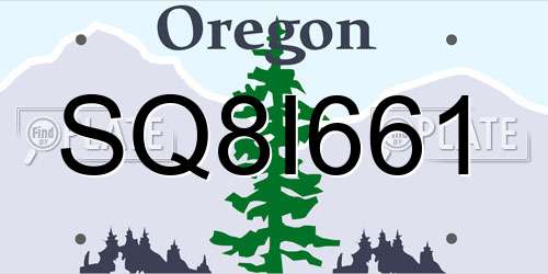SQ8I661 Oregon License Plate