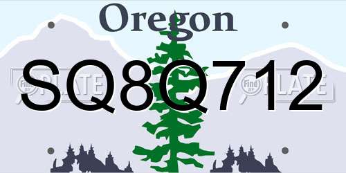 SQ8Q712 Oregon License Plate