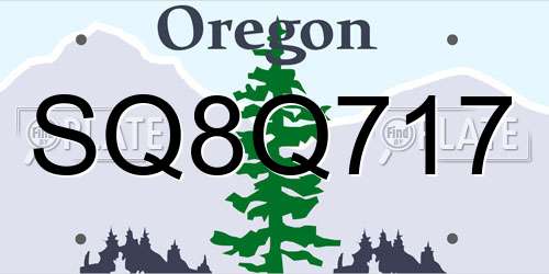 SQ8Q717 Oregon License Plate