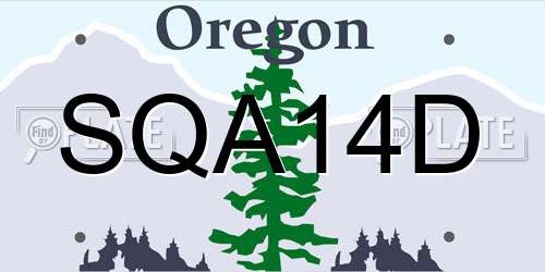 SQA14D Oregon License Plate