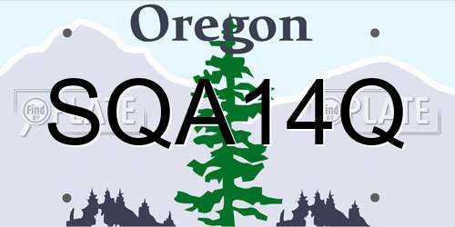 SQA14Q Oregon License Plate