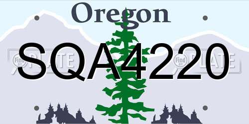 SQA4220 Oregon License Plate